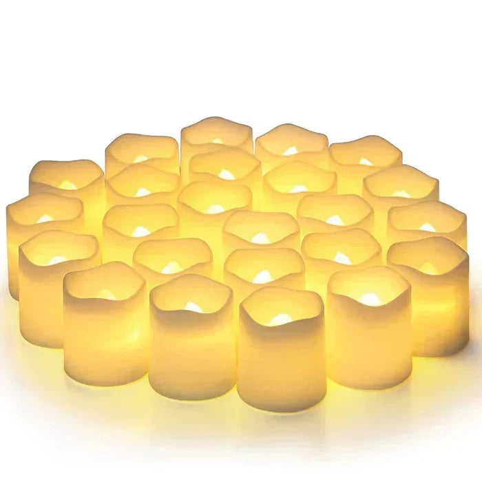 Flameless Candles Warm White Battery Powered 24 Pack
