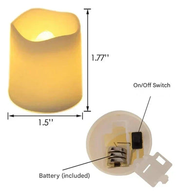 Flameless Candles Warm White Battery Powered 24 Pack