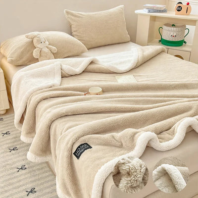 Fleece Blanket Double-Layer Sheepskin Warmth