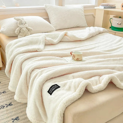 Fleece Blanket Double-Layer Sheepskin Warmth