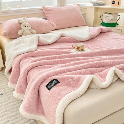 Fleece Blanket Double-Layer Sheepskin Warmth