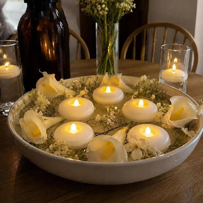 Floating LED Tea Candles Water-Activated Set of 12