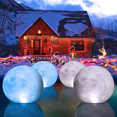 Floating Pool Light 14 Inch Full Moon Solar-Powered