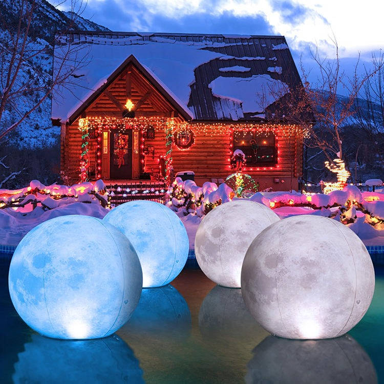 Floating Pool Light 14 Inch Full Moon Solar-Powered