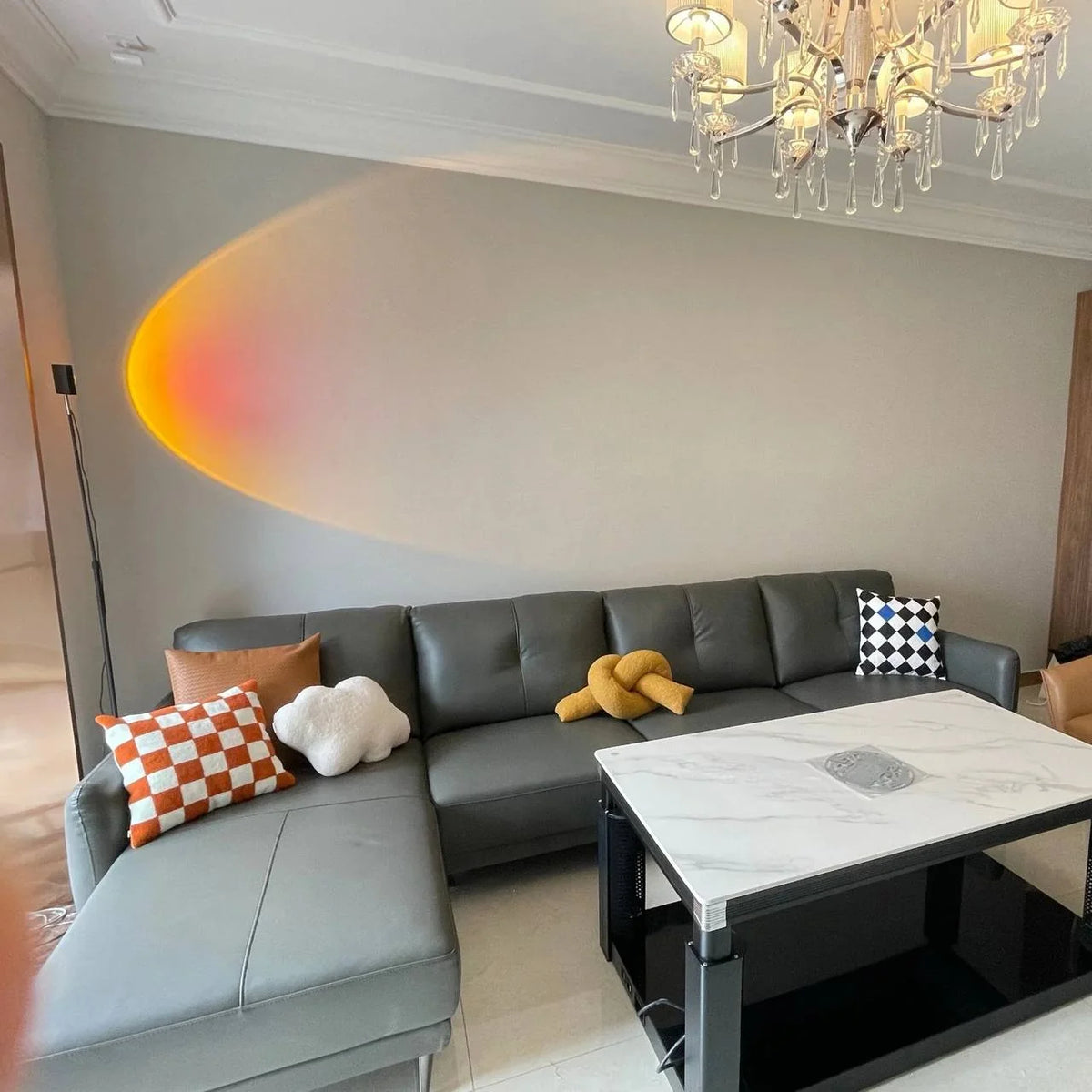 Floor Lamp LED Halo Projector 3 Color Temps