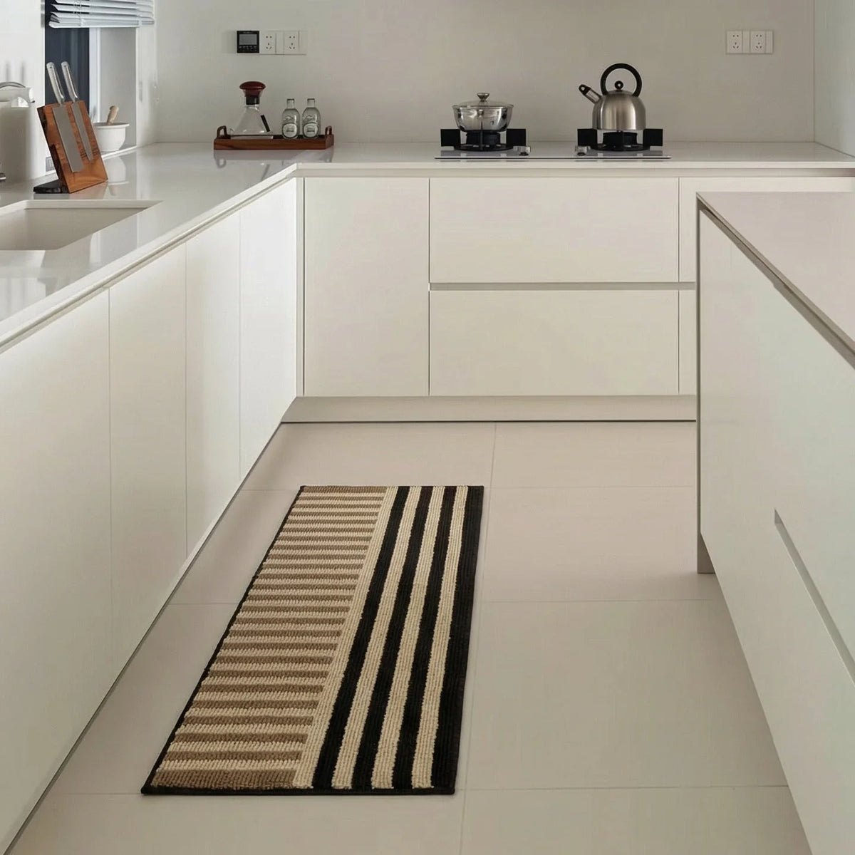 Floor Mat Cushioned Striped Non-Slip