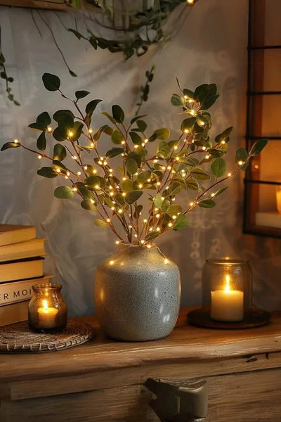 Floral Branch Lights Battery-Powered LED Set of 3