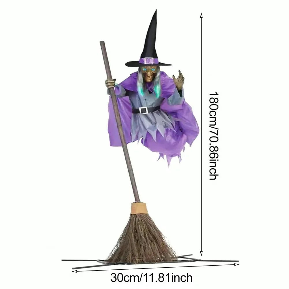 Flying Witch Yard Decoration Wind-Activated 6-Foot Tall