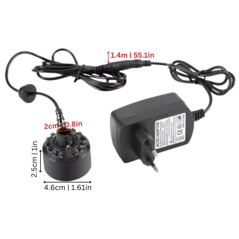 Fog Machine Ultrasonic Mist & Multicolor LED 8-Hour Runtime