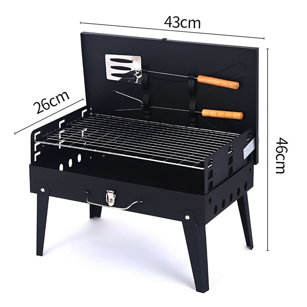 Foldable Grill Suitcase Style Stainless Steel Grate