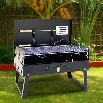 Foldable Grill Suitcase Style Stainless Steel Grate