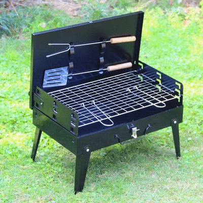 Foldable Grill Suitcase Style Stainless Steel Grate