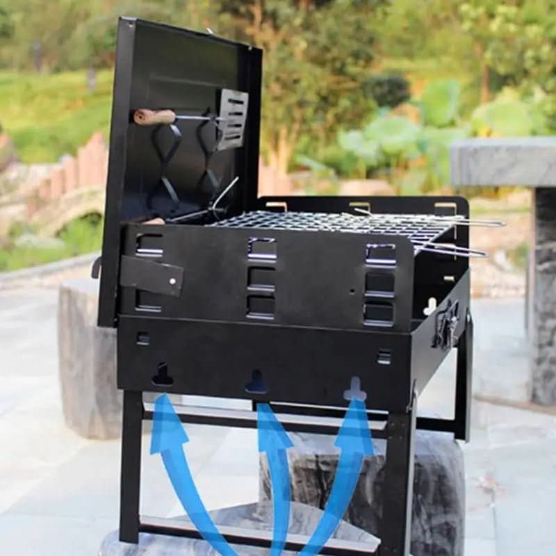 Foldable Grill Suitcase Style Stainless Steel Grate