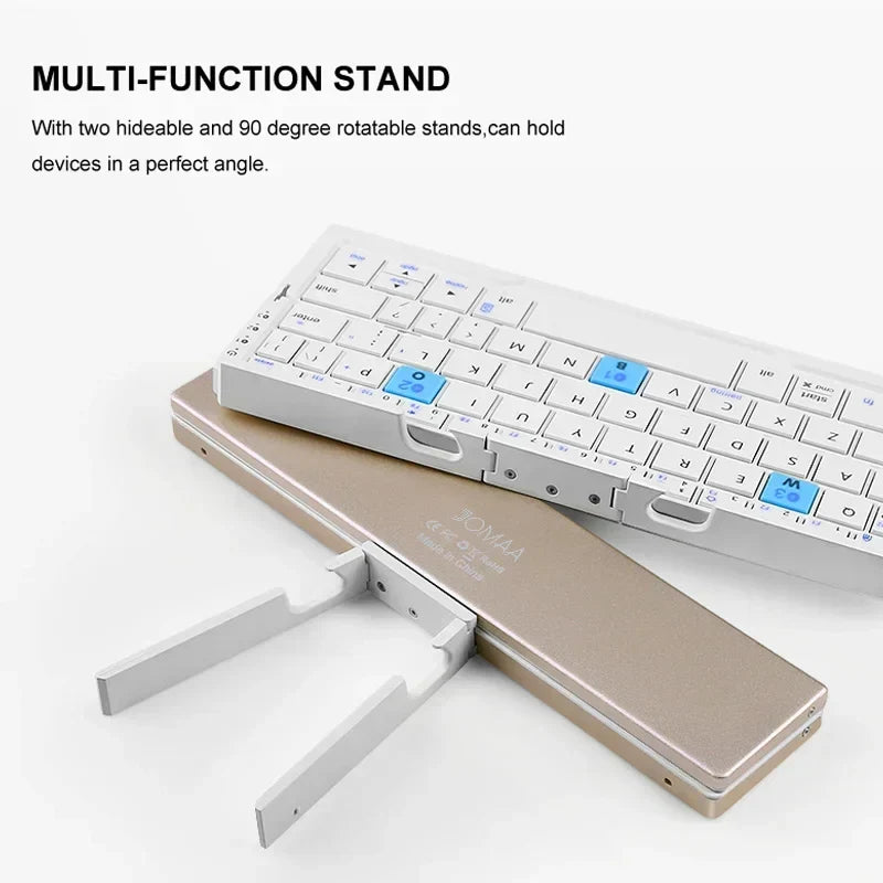 Foldable Keyboard Bluetooth Magnetic Stand Rechargeable Battery
