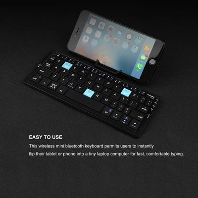 Foldable Keyboard Bluetooth Magnetic Stand Rechargeable Battery
