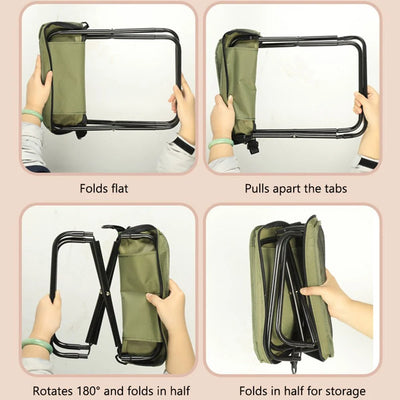 Folding Chair Backpack Waterproof Lightweight, Quick-Fold
