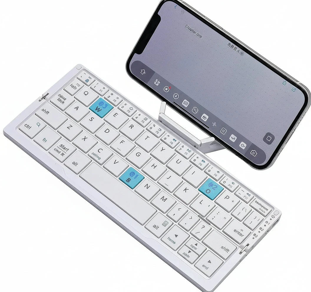 Folding Keyboard Wireless 4.0 3-Device Memory Rotating Stands