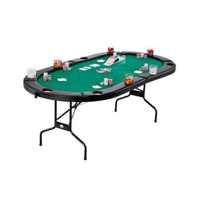 Folding Poker Table Casino-Grade Felt Reinforced Metal Legs