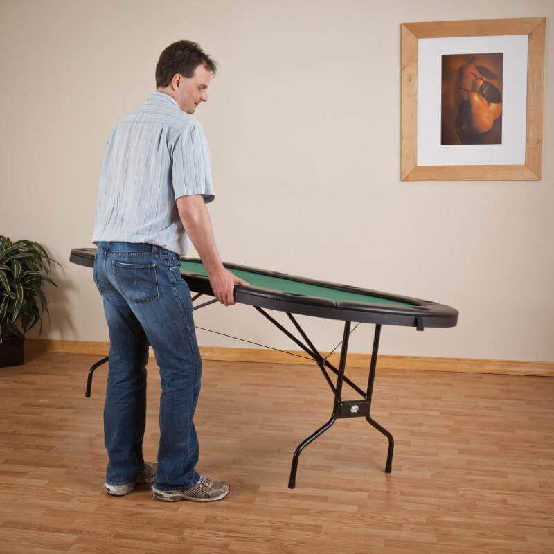 Folding Poker Table Casino-Grade Felt Reinforced Metal Legs