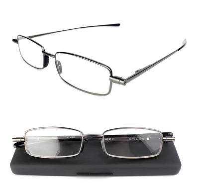 Folding Reading Glasses Stainless Steel Frame Slim & Pocketable