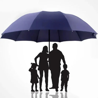 Folding Umbrella Extra-Large Canopy Wind-Resistant Frame & Compact Fold