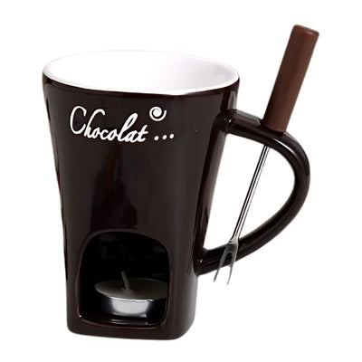 Fondue Set Tea-Light Heated Ceramic Set of 2