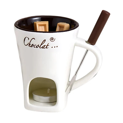 Fondue Set Tea-Light Heated Ceramic Set of 2