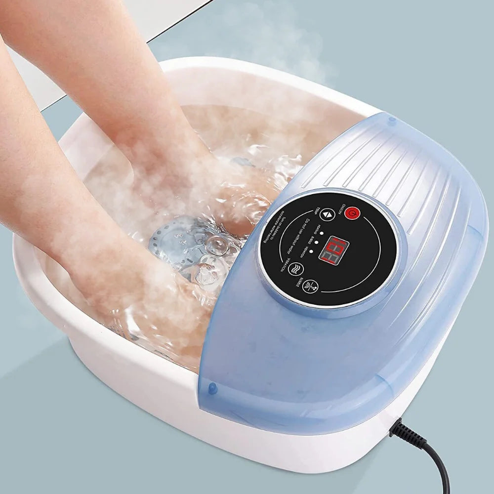 Foot Bath Temp-Controlled Heating Bubble Jets & Massage Rollers