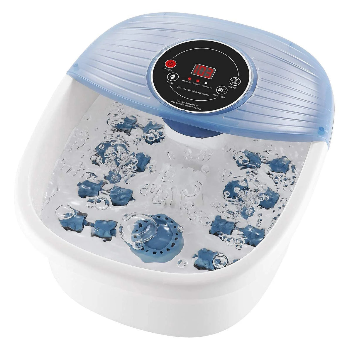 Foot Bath Temp-Controlled Heating Bubble Jets & Massage Rollers