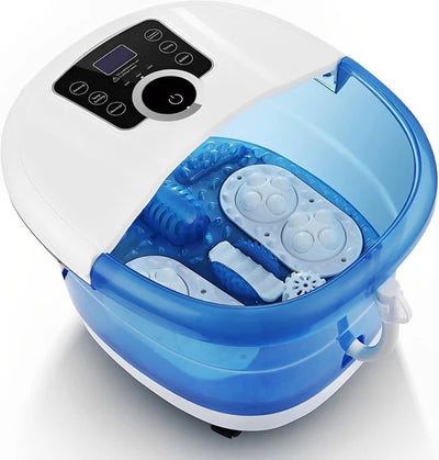Foot Spa Massager Heated Bubbles & Rollers Adjustable Temp