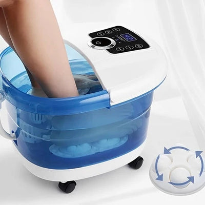 Foot Spa Massager Heated Bubbles & Rollers Adjustable Temp