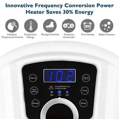 Foot Spa Massager Heated Bubbles & Rollers Adjustable Temp