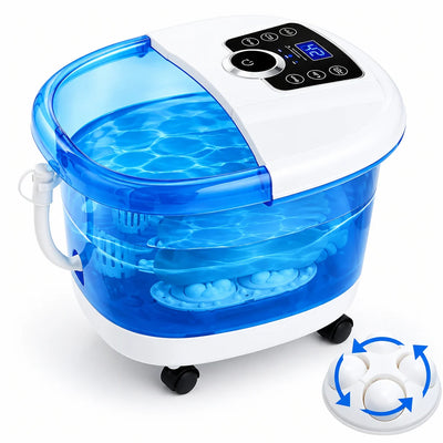 Foot Spa Massager Rotating Rollers & Bubbles Adjustable Heat