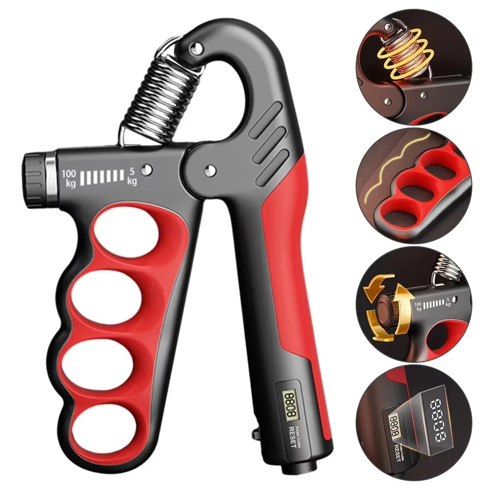 Forearm & Grip Trainer Adjustable 11–220 lb Integrated Counter