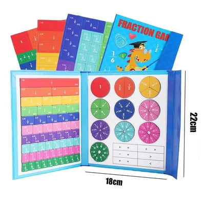 Fraction Game Magnetic Pieces Foldable Dry-Erase Board