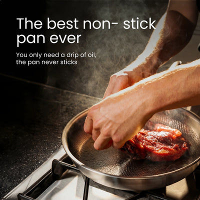 Frying Pan Uncoated Titanium PFAS-Free Oven-Safe up to 750°F