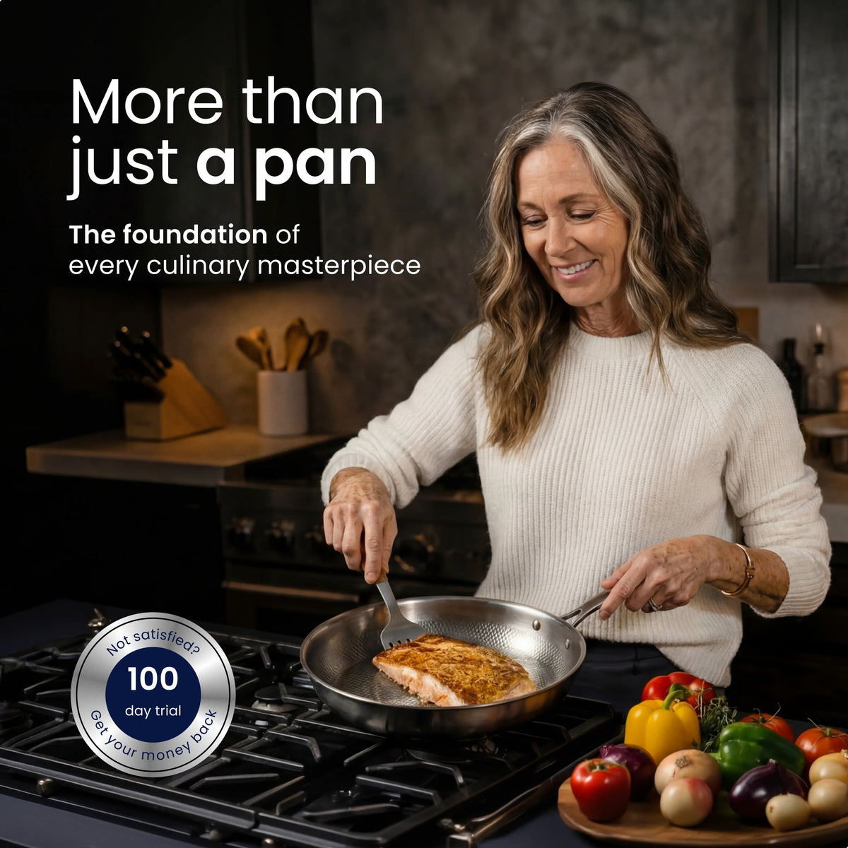Frying Pan Uncoated Titanium PFAS-Free Oven-Safe up to 750°F