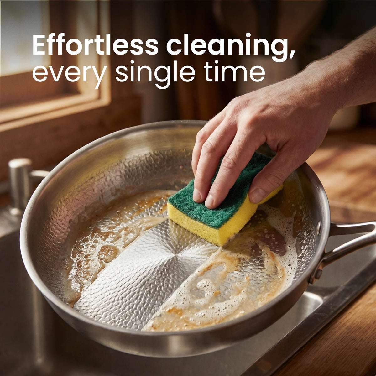Frying Pan Uncoated Titanium PFAS-Free Oven-Safe up to 750°F