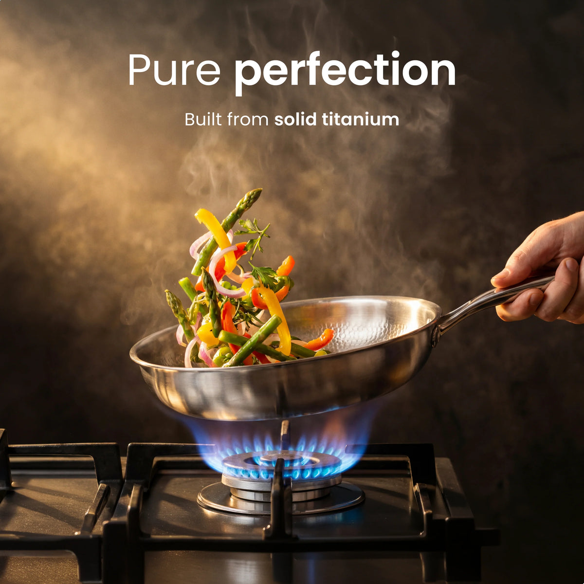 Frying Pan Uncoated Titanium PFAS-Free Oven-Safe up to 750°F