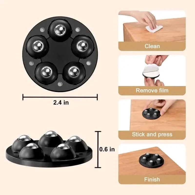 Furniture Glides Swivel Wheels Floor-Protecting Set of 4