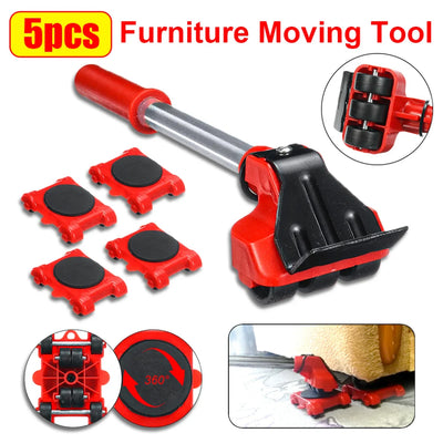 Furniture Moving Kit 360-Degree Wheels & Ergonomic Lifter