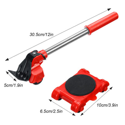 Furniture Moving Kit 360-Degree Wheels & Ergonomic Lifter