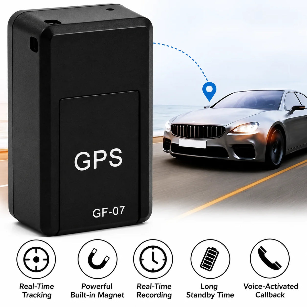 GPS Tracker Magnetic Real-Time No Subscription