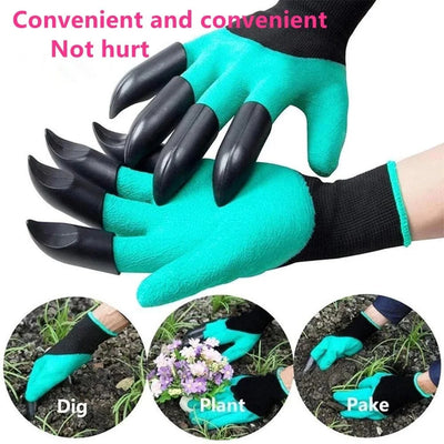 Garden Gloves Integrated Digging Claws & Latex-Coated Palm