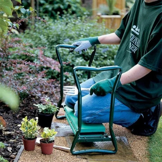 Garden Kneeler And Seat Foldable With Tool Pouches