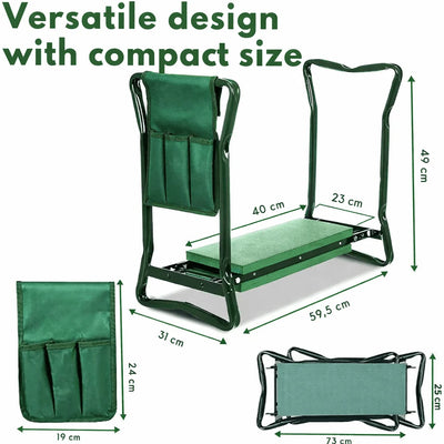 Garden Kneeler & Seat Foldable Steel Padded Knee Pad
