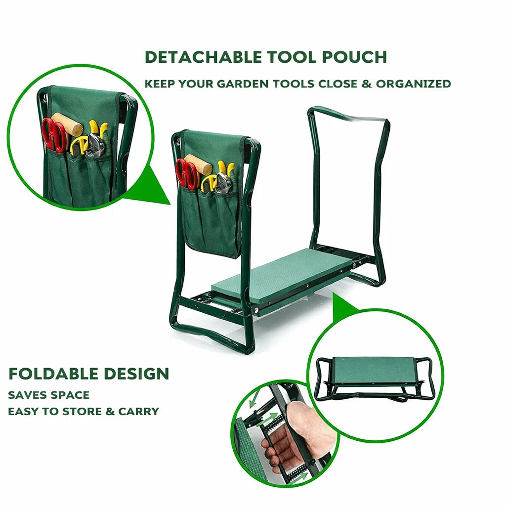 Garden Kneeler & Seat Foldable Steel Padded Knee Pad