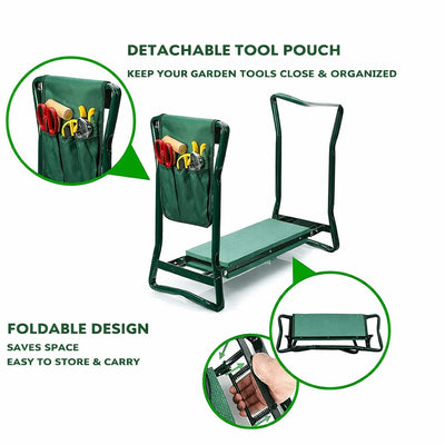 Garden Kneeler & Seat Foldable Steel Padded Knee Pad