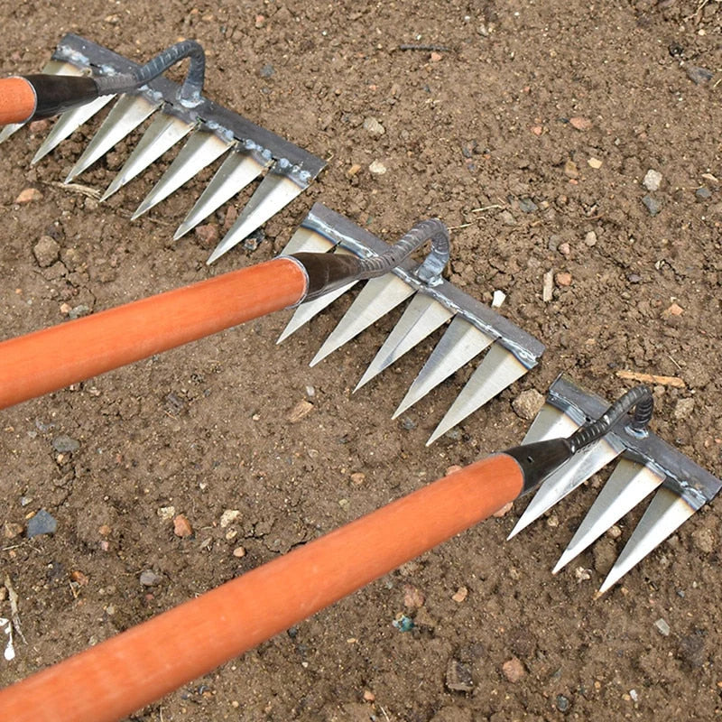 Garden Rake Ultra-Sharp Carbon Steel 4 To 7 Teeth