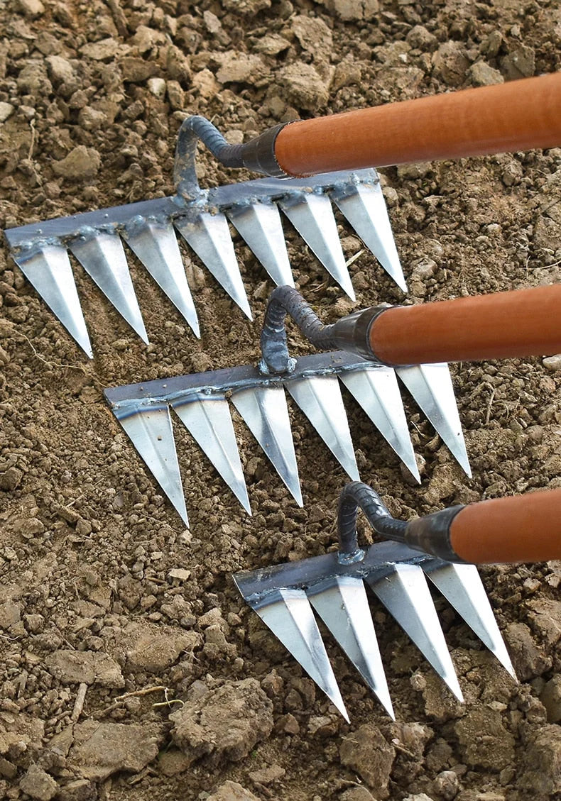Garden Rake Ultra-Sharp Carbon Steel 4 To 7 Teeth